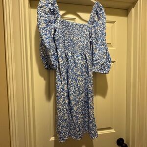 Tuckernuck Blue and White Smocked Dress